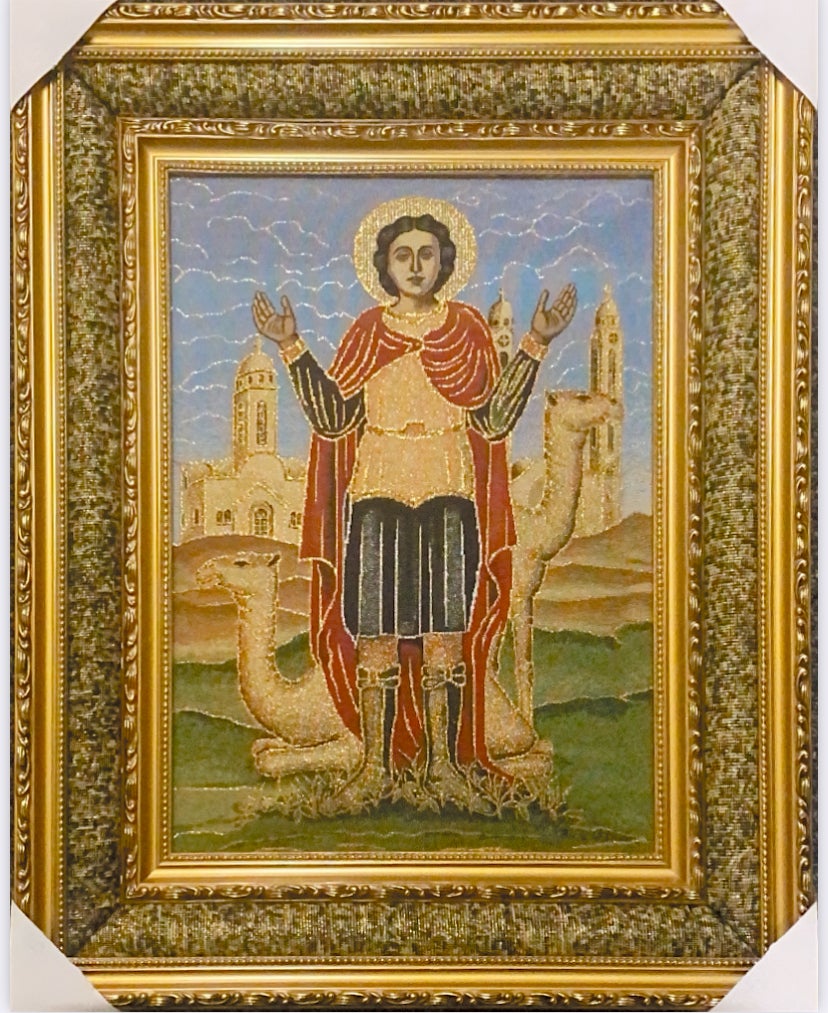 St Mina Fabric Picture Small Double Frame St Demiana Bookstore st-mina-fabric-picture-small-double-frame-st-demiana-bookstore